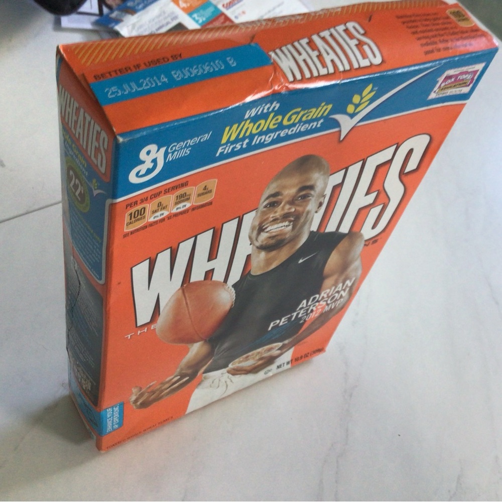 Adrian Peterson 2012 Unopened Wheaties Box